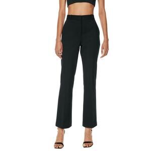 Aritzia Babaton Publish Pants Pleated Trousers Flare Navy Blue 2 High Waisted